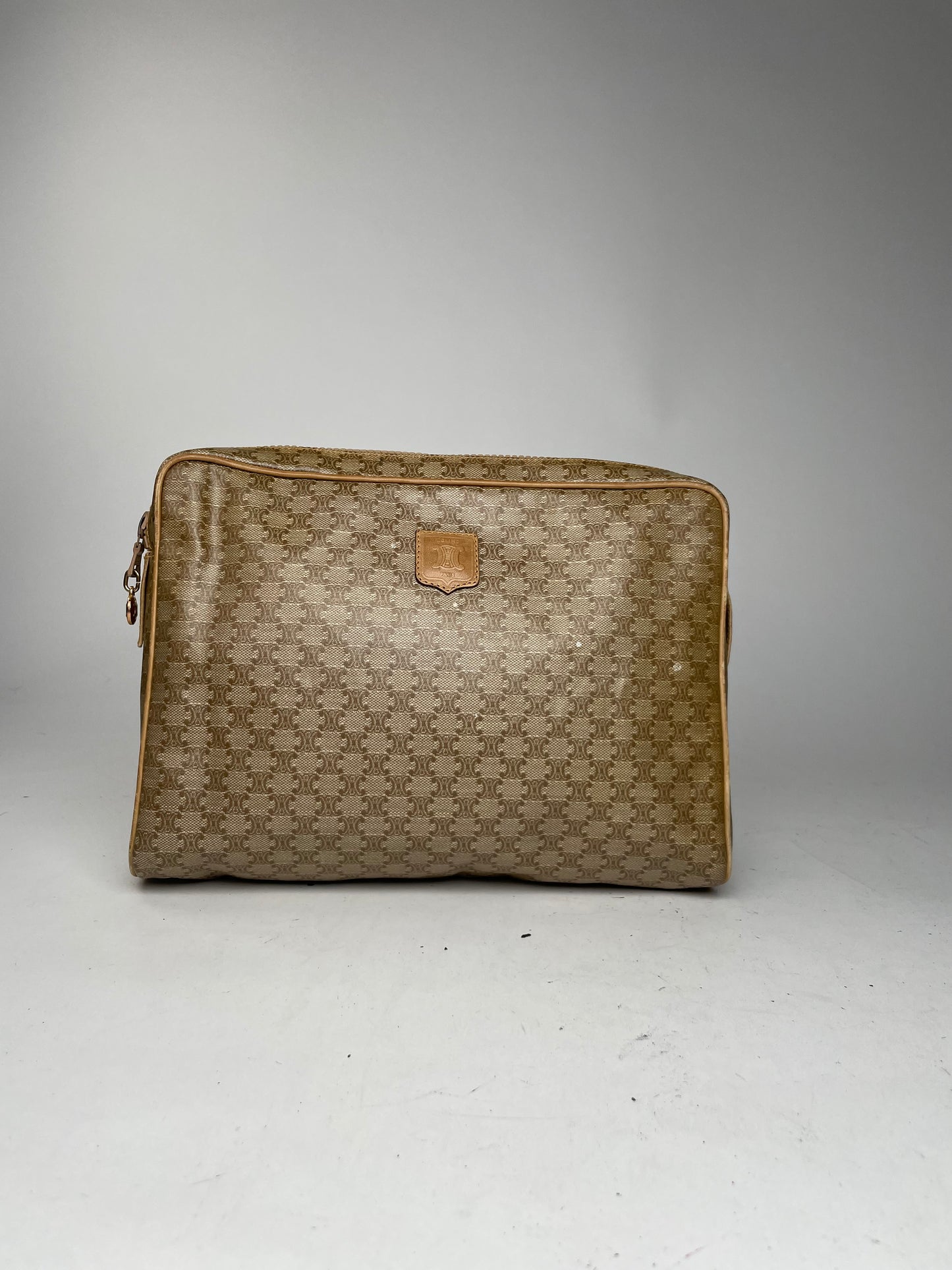 Vintage Celine Triomphe Leather Monogram Clutch