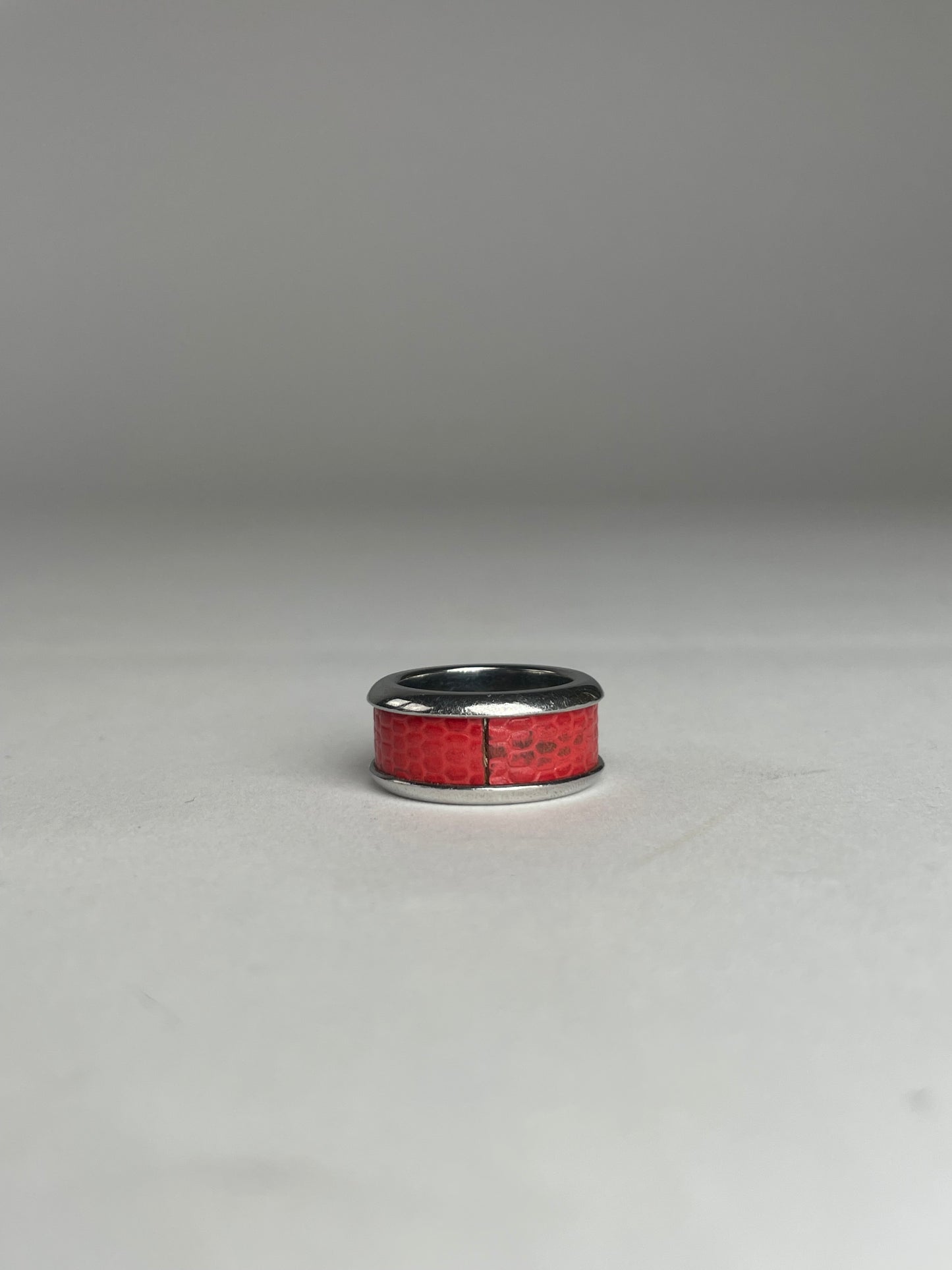 Vintage Dolce & Gabbana Steel Ring Silber/orange unisex