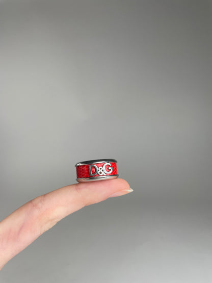 Vintage Dolce & Gabbana Steel Ring Silber/orange unisex