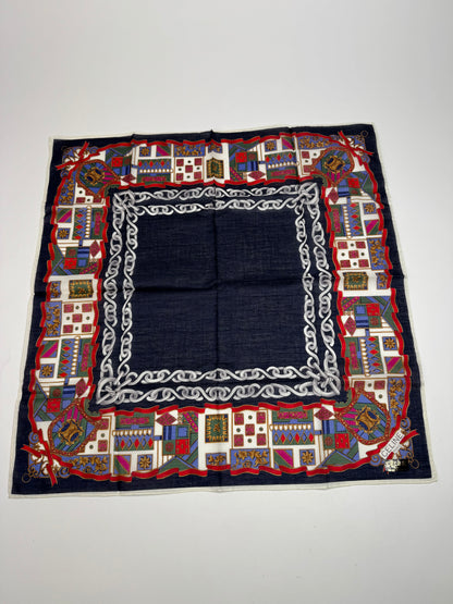 Vintage Celine Paris Silk / Canvas Scarf