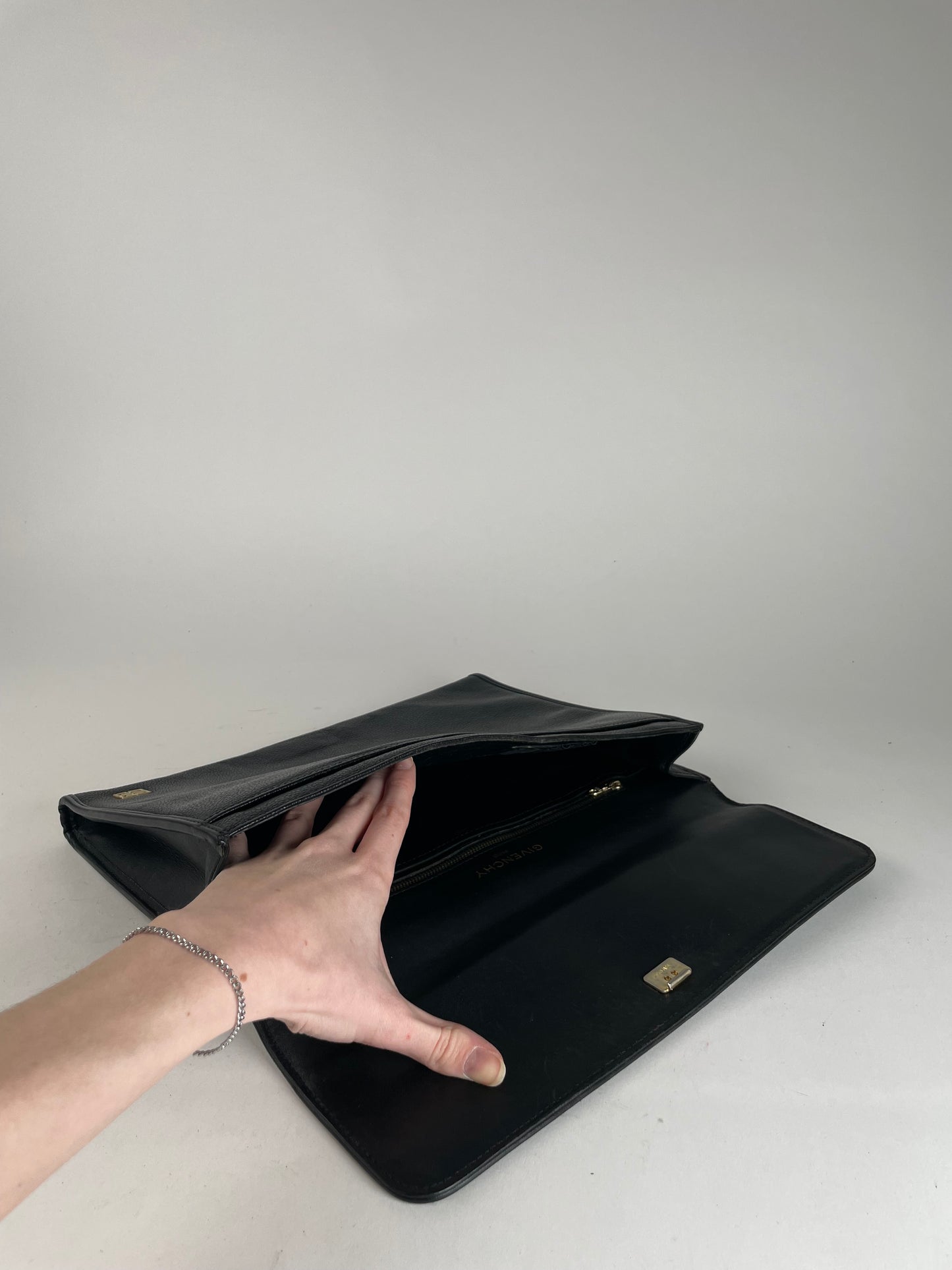 Vintage Givenchy GV3 Leather Clutch Black