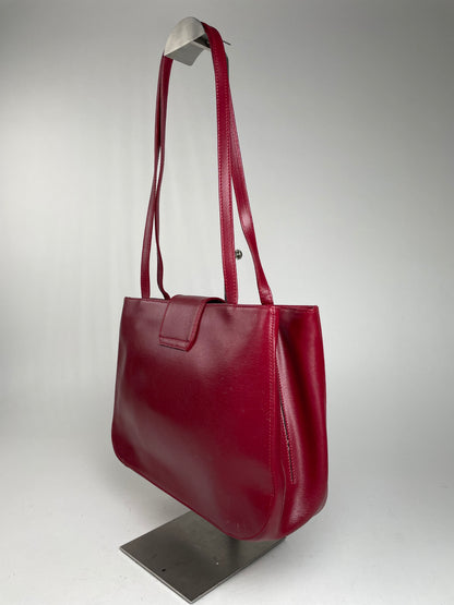 Vintage Givenchy Whip Leather Shopper Bag Red