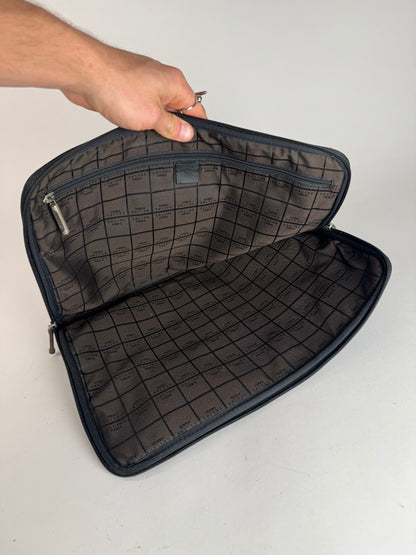 Vintage Celine Paris Leather Clutch Black