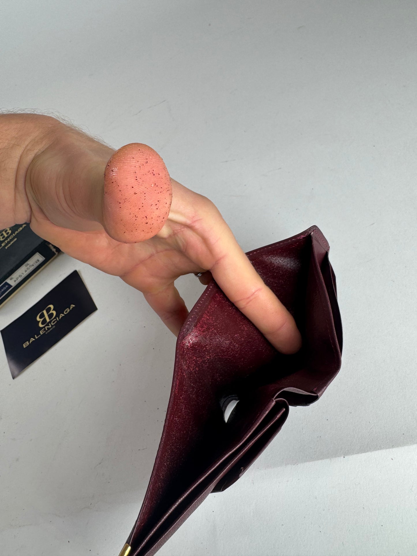 Vintage Balenciaga Leather Wallet burgundy