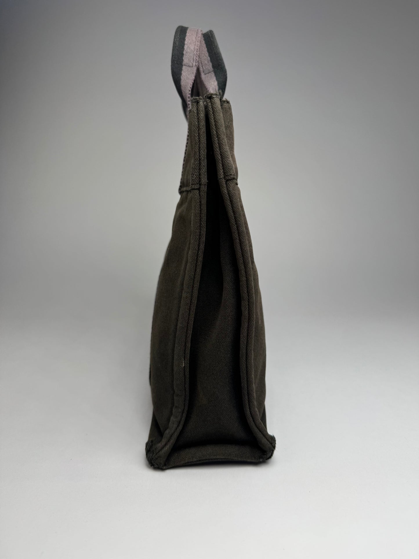 Vintage Hermes Paris Canvas Shopper Grey/Brown