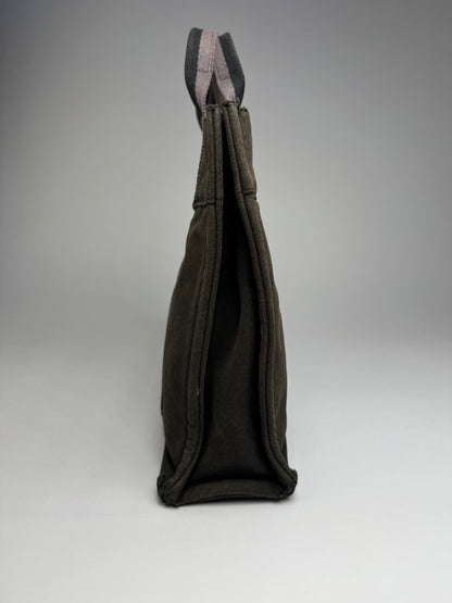 Vintage Hermes Paris Canvas Shopper Grey/Brown