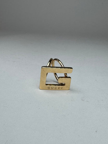Bague Gucci G vintage en acier doré