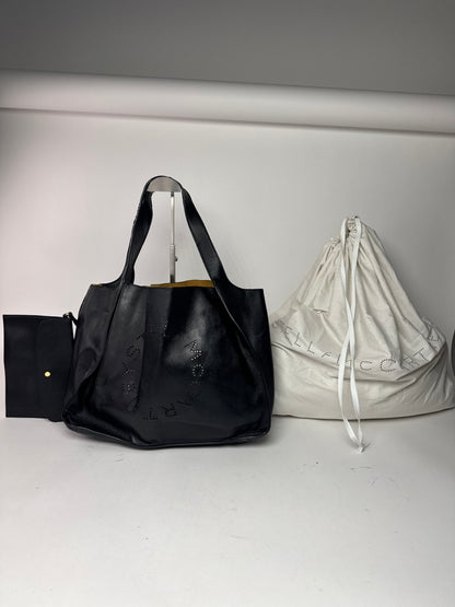 Vintage Stella Mc Cartney Vegan Leather Logo Shopper black