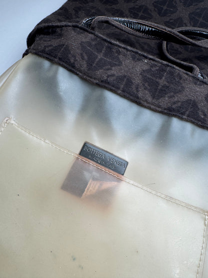 Vintage Bottega Veneta Wool Monogram Shopper Brown