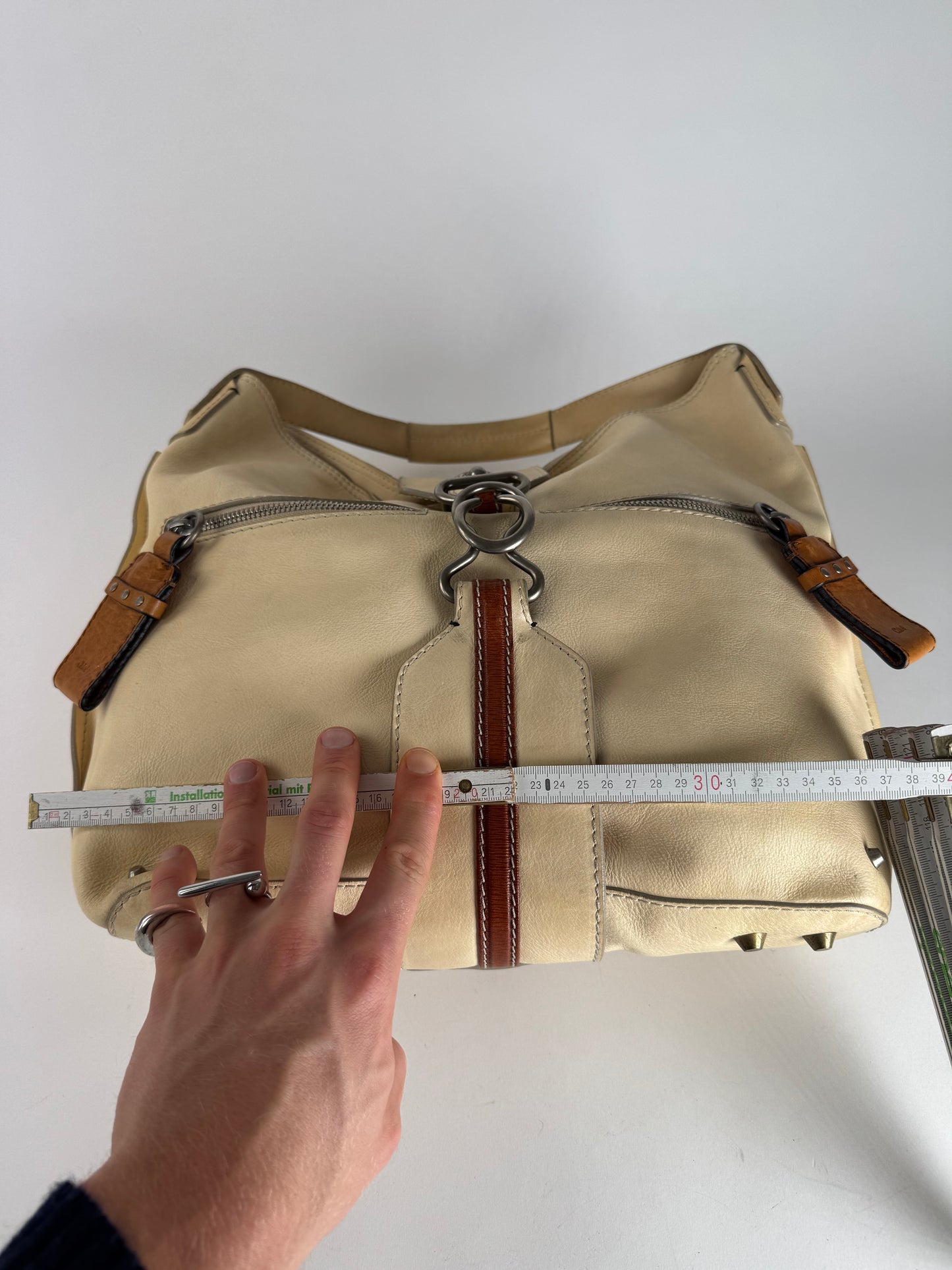 Vintage Chloe Leather Bag Beige brown