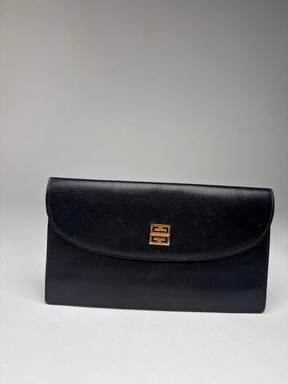 Vintage Givenchy GV3 Leather Clutch Black