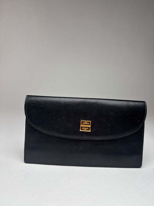 Vintage Givenchy GV3 Leather Clutch Black