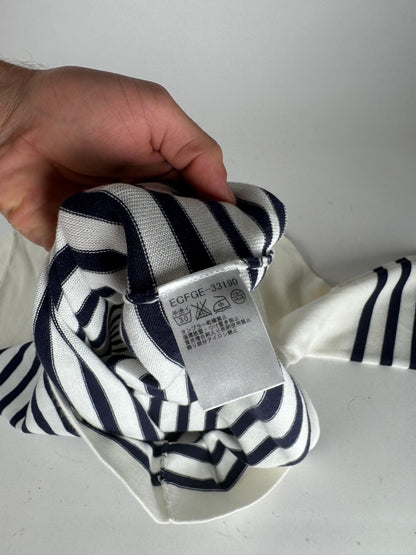 Vintage Courreges Paris Striped Sweater White/Navy EU36/S