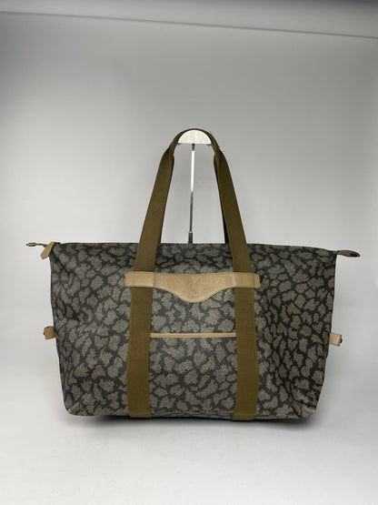 Vintage Yves Saint Laurent Leather Travel Bag Grey/Brown