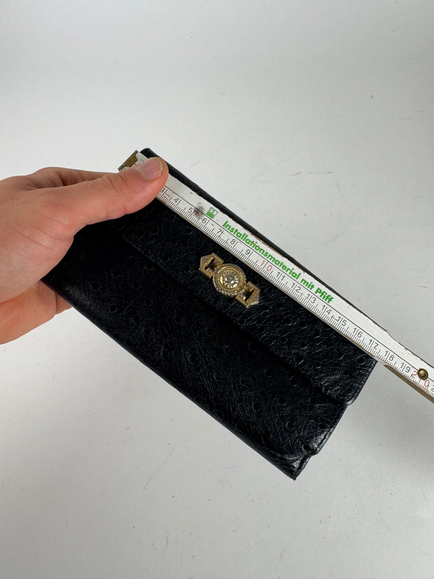 Vintage Gianni Versace Ostrich Leather Wallet Black