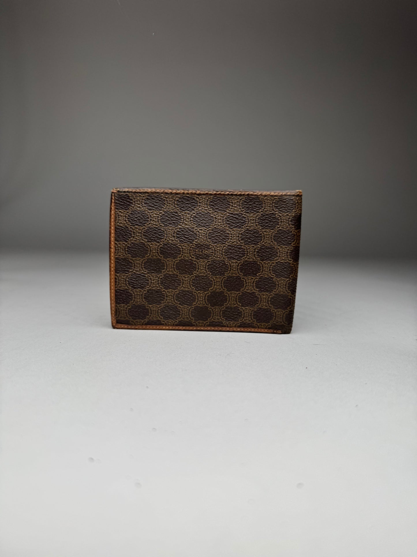 Vintage Celine Paris Leather Monogram Card Holder Brown