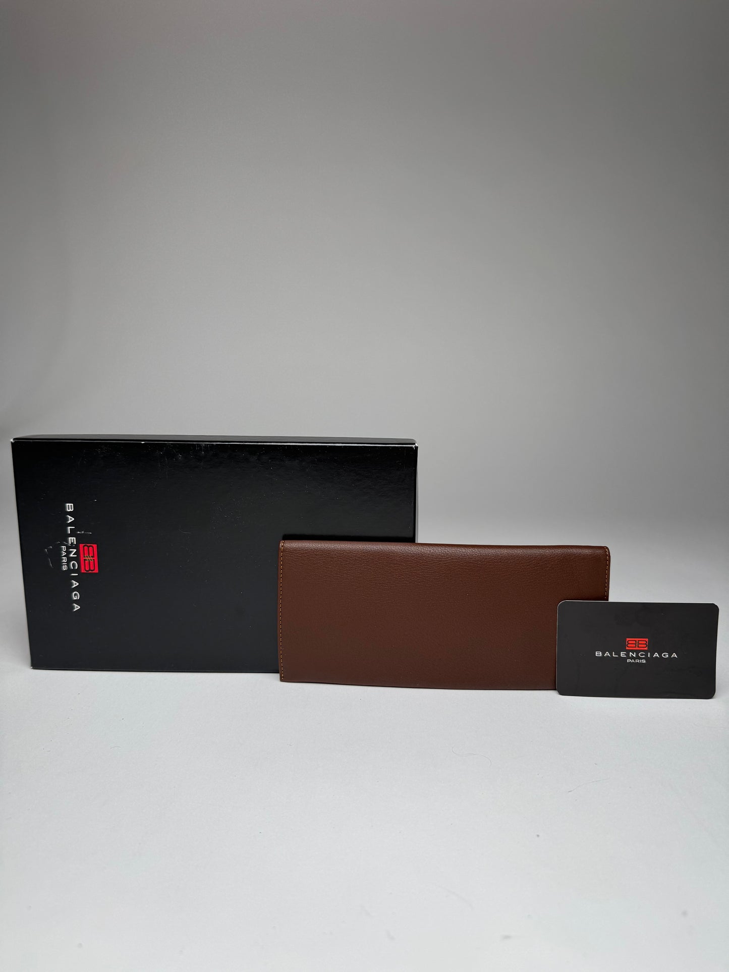 Vintage Balenciaga Leather Card Holder / ID Holder Brown New