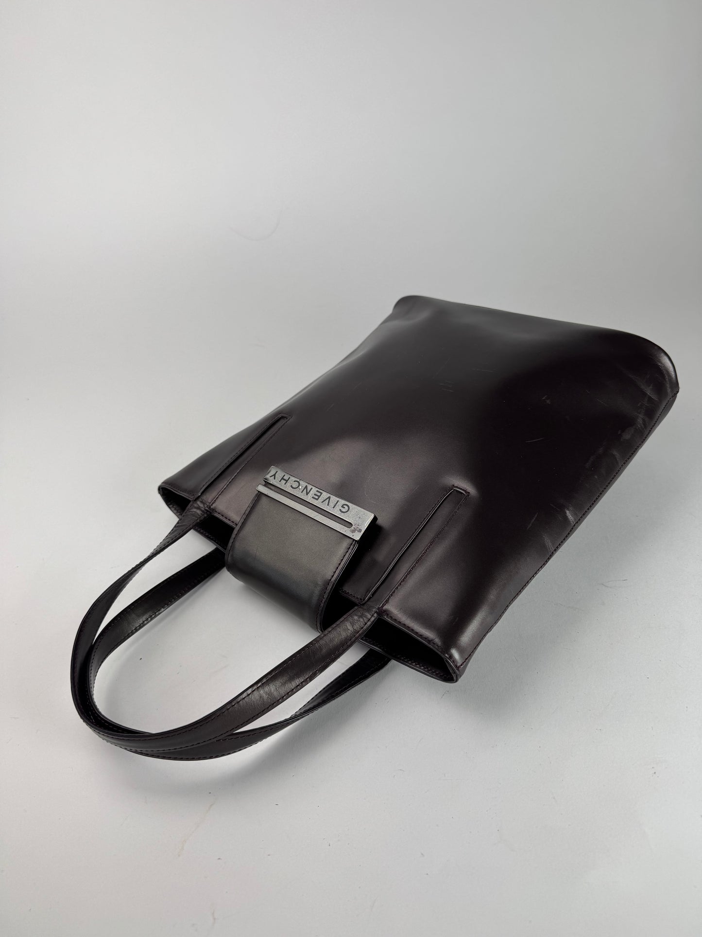 Vintage Givenchy Antigona Patent Leather Bag brown