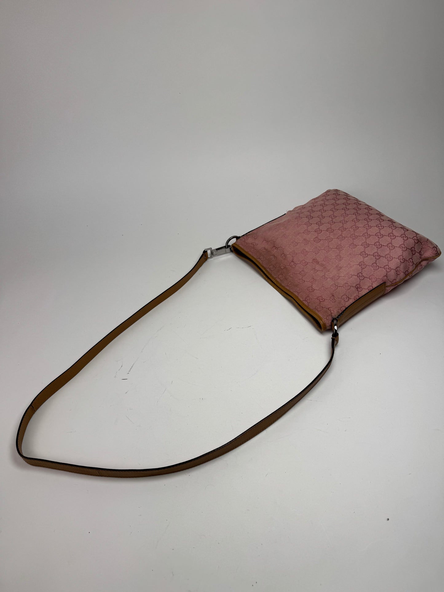 Vintage Gucci Monogram Shoulder Bag pink