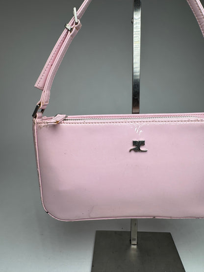 Vintage Courreges Patent Leather Baguette Bag Rose