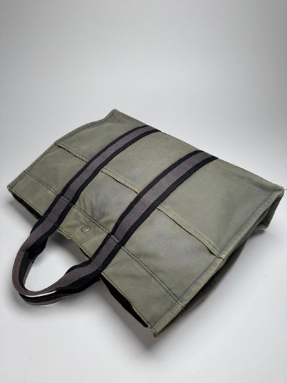 Vintage Hermes Paris Canvas Shopper Grey