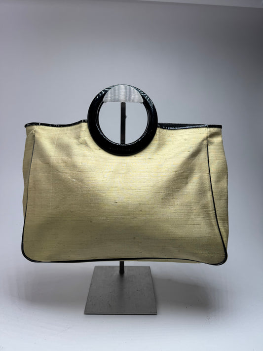 Vintage Balenciaga Linen Bag Citron Yellow Black