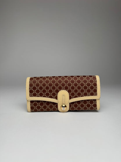 Vintage Celine Leather Canvas Monogram Wallet