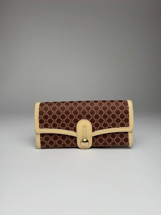 Vintage Celine Leather Canvas Monogram Wallet