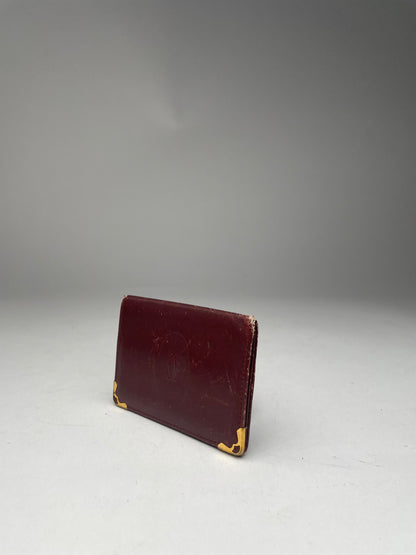 Vintage Cartier Leather Card Holder burgundy