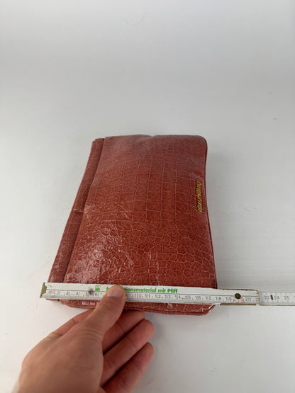 Vintage Miu Miu Crocodile Leather Clutch orange-brown