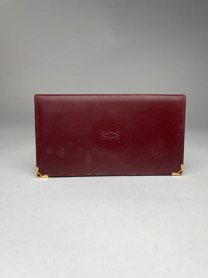 Vintage Cartier Leather ID Holder Burgundy