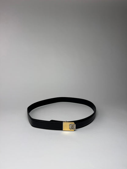 Vintage Loewe Madrid Leather Belt Black Amazona