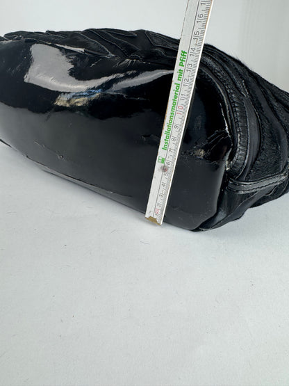 Sac vintage en cuir verni et fourrure Nightindale de Givenchy, noir