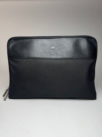 Vintage Celine Paris Leather Clutch Black