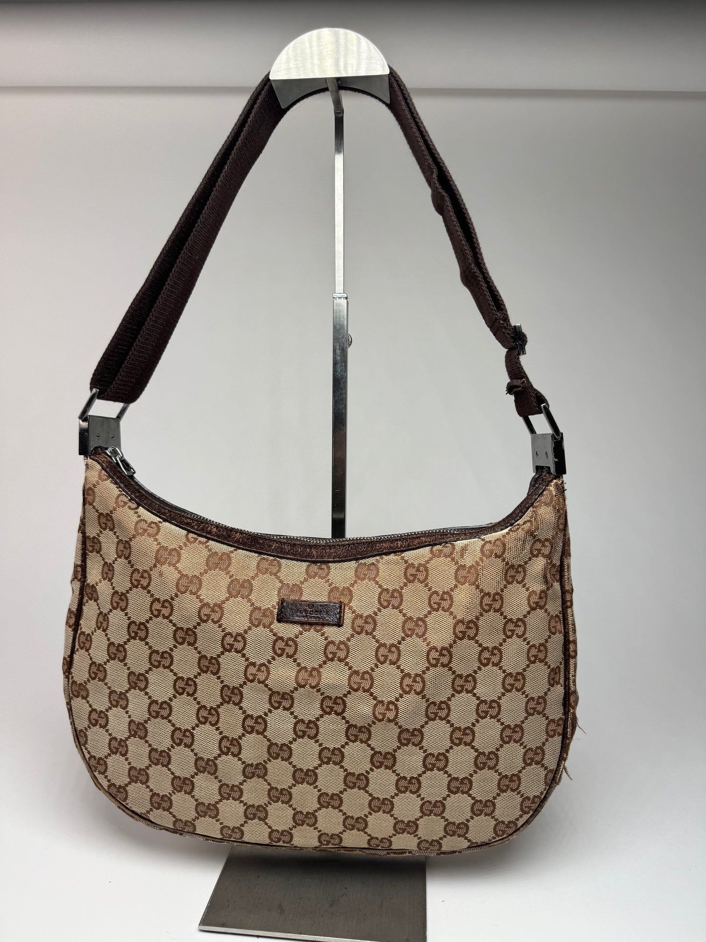 Vintage Gucci Monogram Crossaint 2Way Bag beige