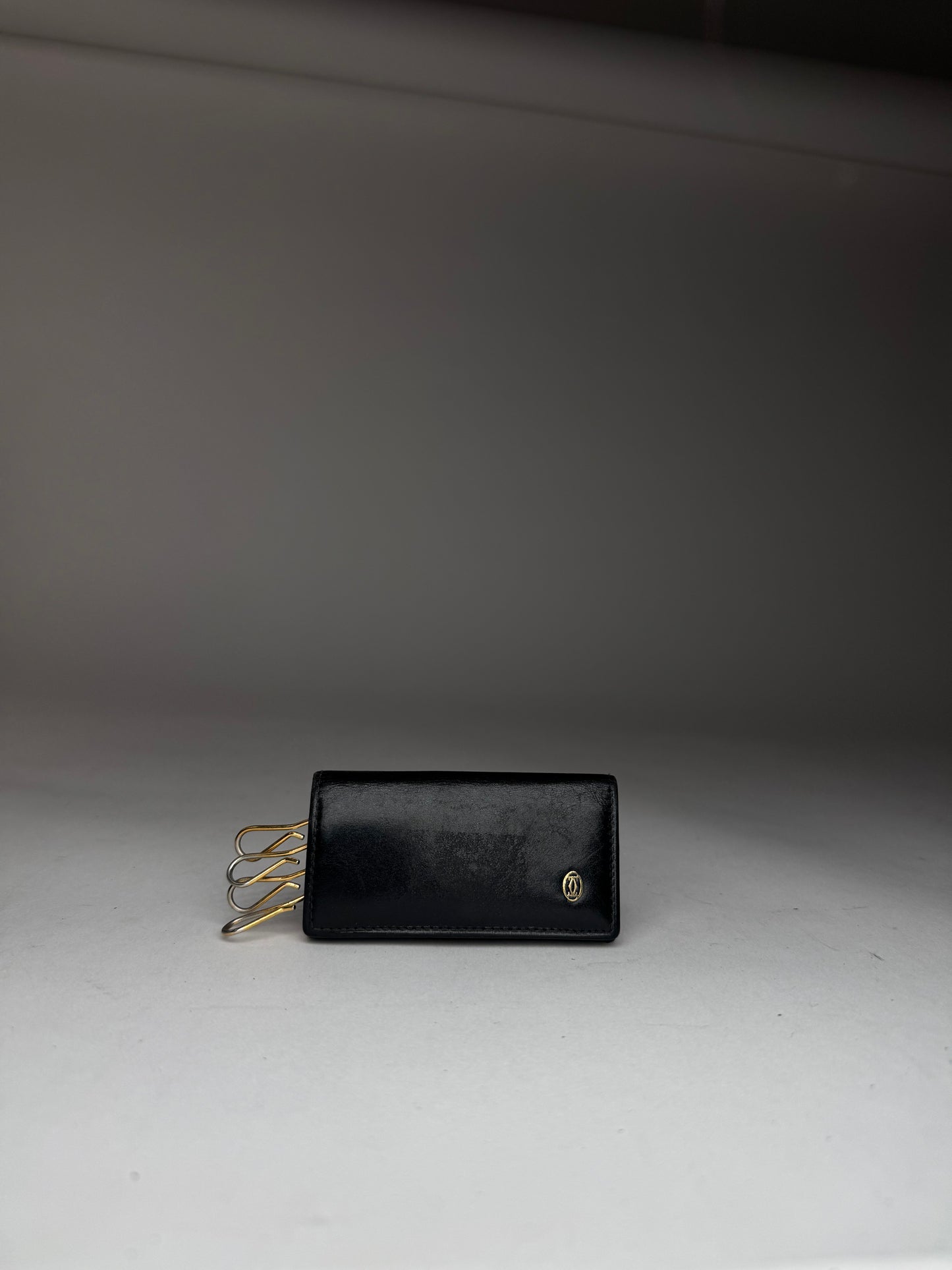Vintage Cartier Patent Leather Key Holder Black