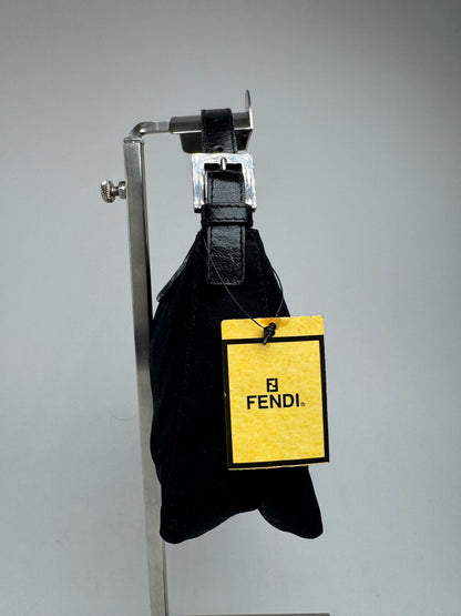 Vintage Fendi Mini Baguette Bag Canvas Black