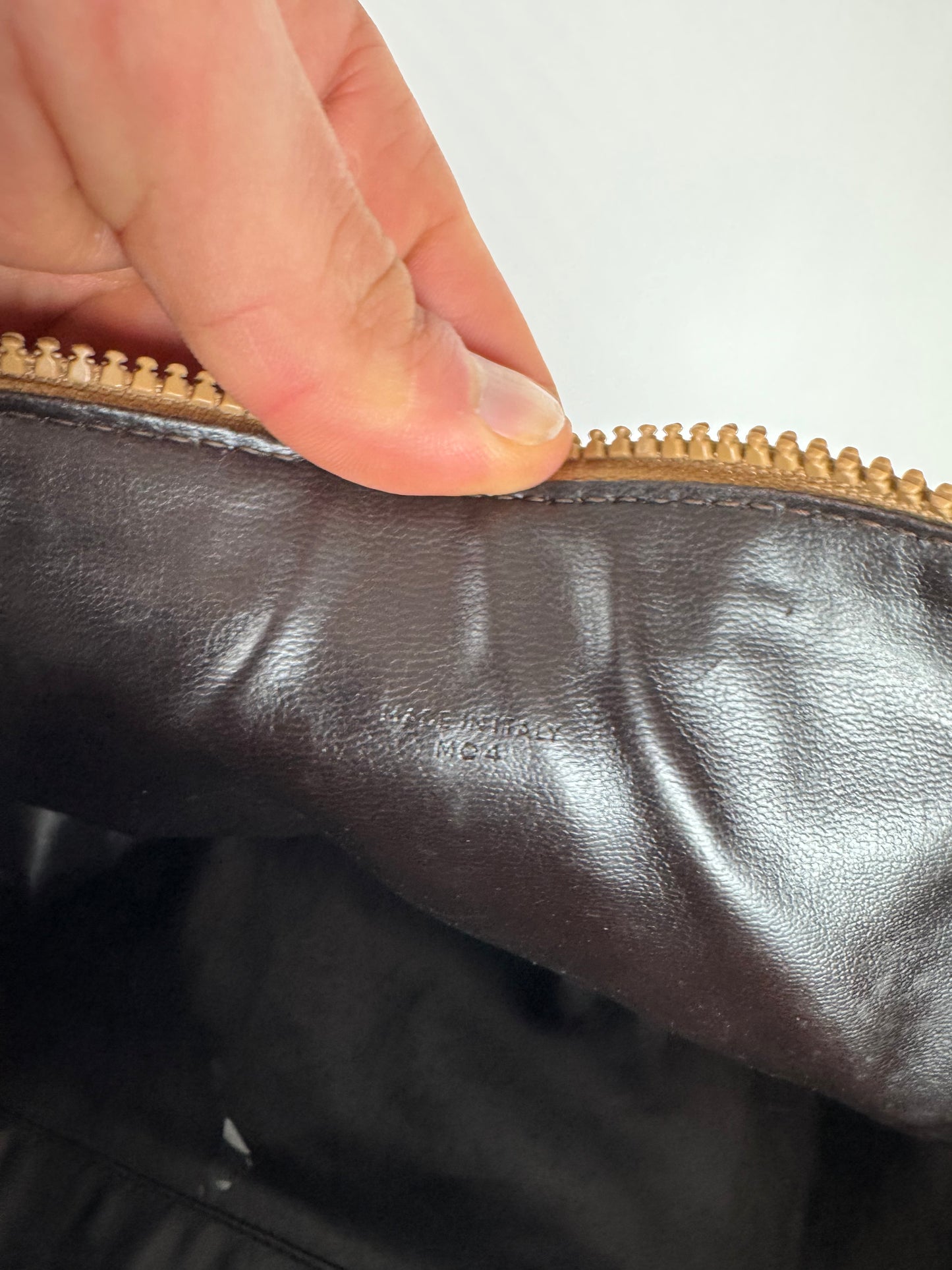 Vintage Celine Paris Triomphe Leather Monogram Duffel Bag bag gold brown