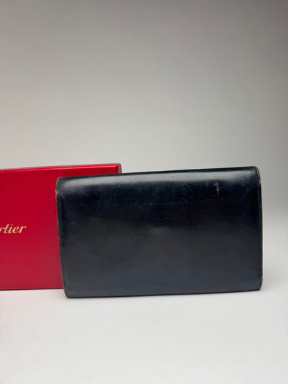 Vintage Cartier Panthere Patent Leather Wallet Black