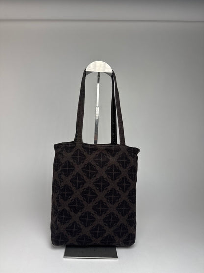 Vintage Bottega Veneta Wool Monogram Shopper Brown