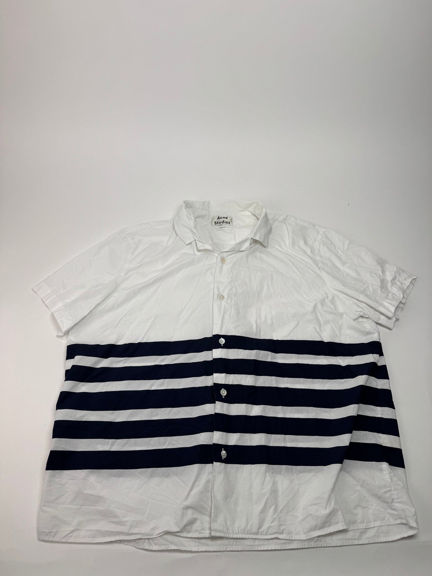Acne Studios Summer Shirt White Navy Striped 52/L