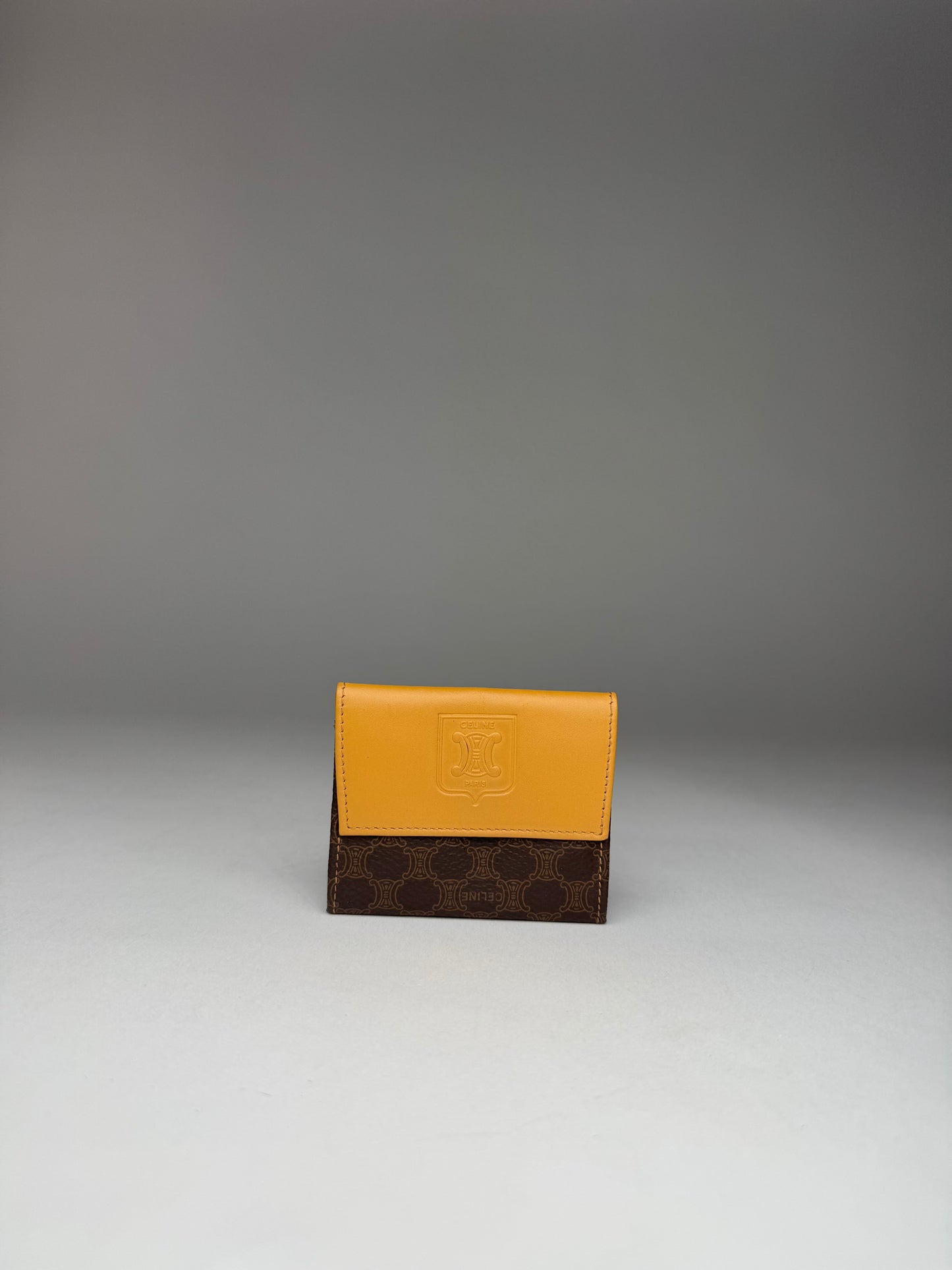 Vintage Celine Paris Monogram Leather Card Holder