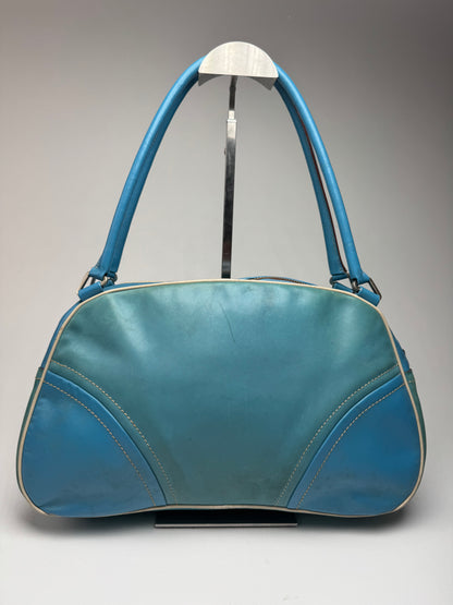 Sac bowling vintage en cuir Prada bleu