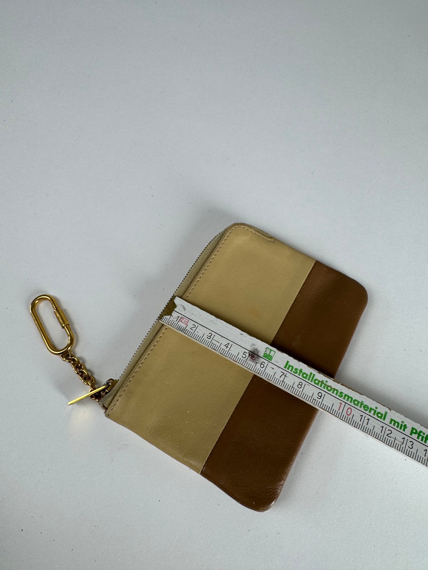 Vintage Celine Paris Leather Card Holder Beige Brown