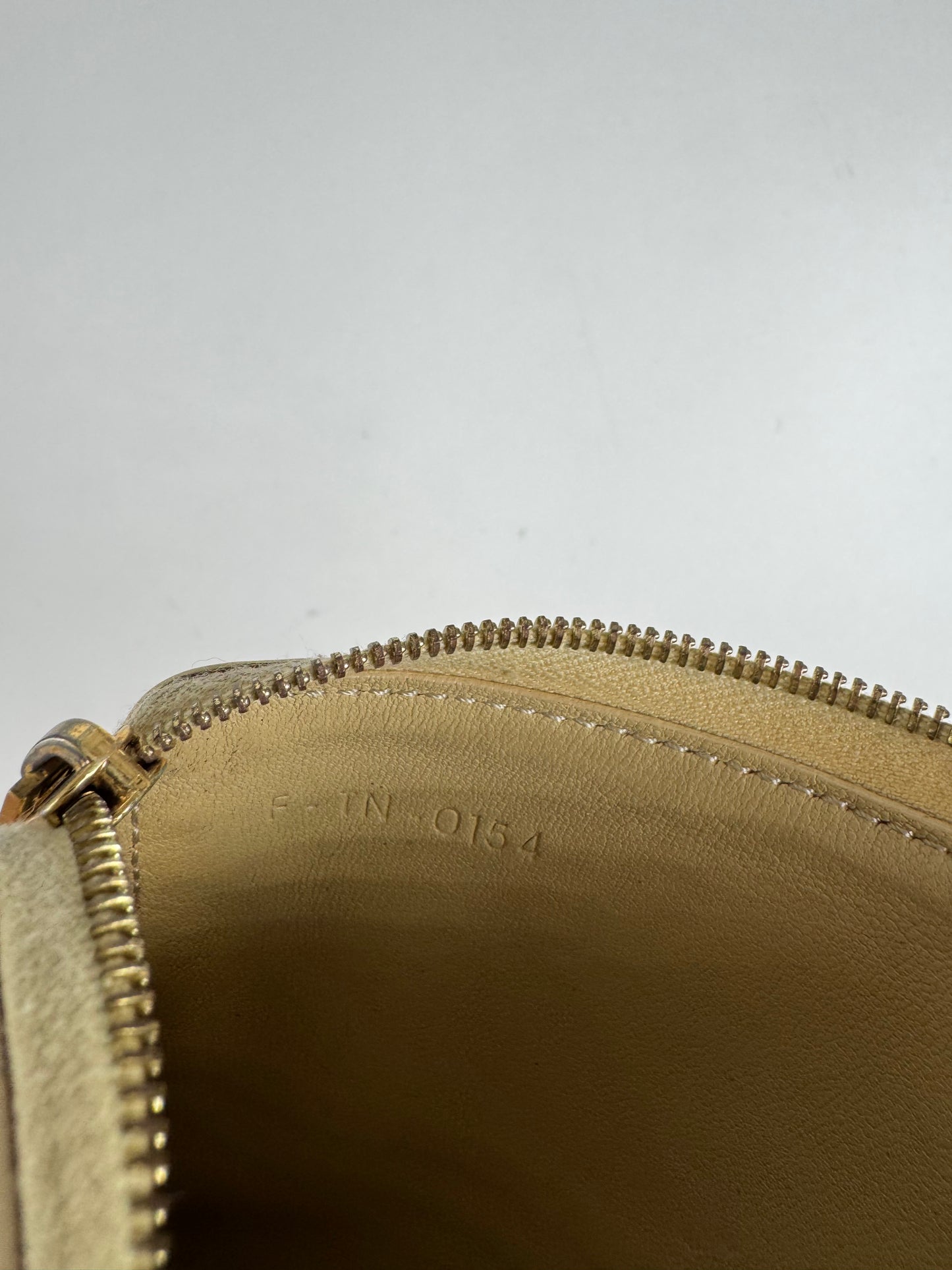 Vintage Celine Paris Leather Card Holder Beige Brown