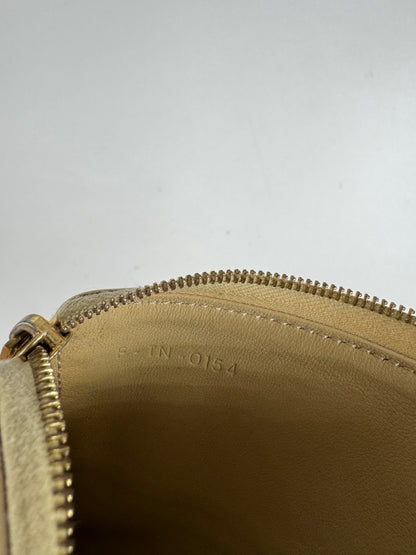 Vintage Celine Paris Leather Card Holder Beige Brown