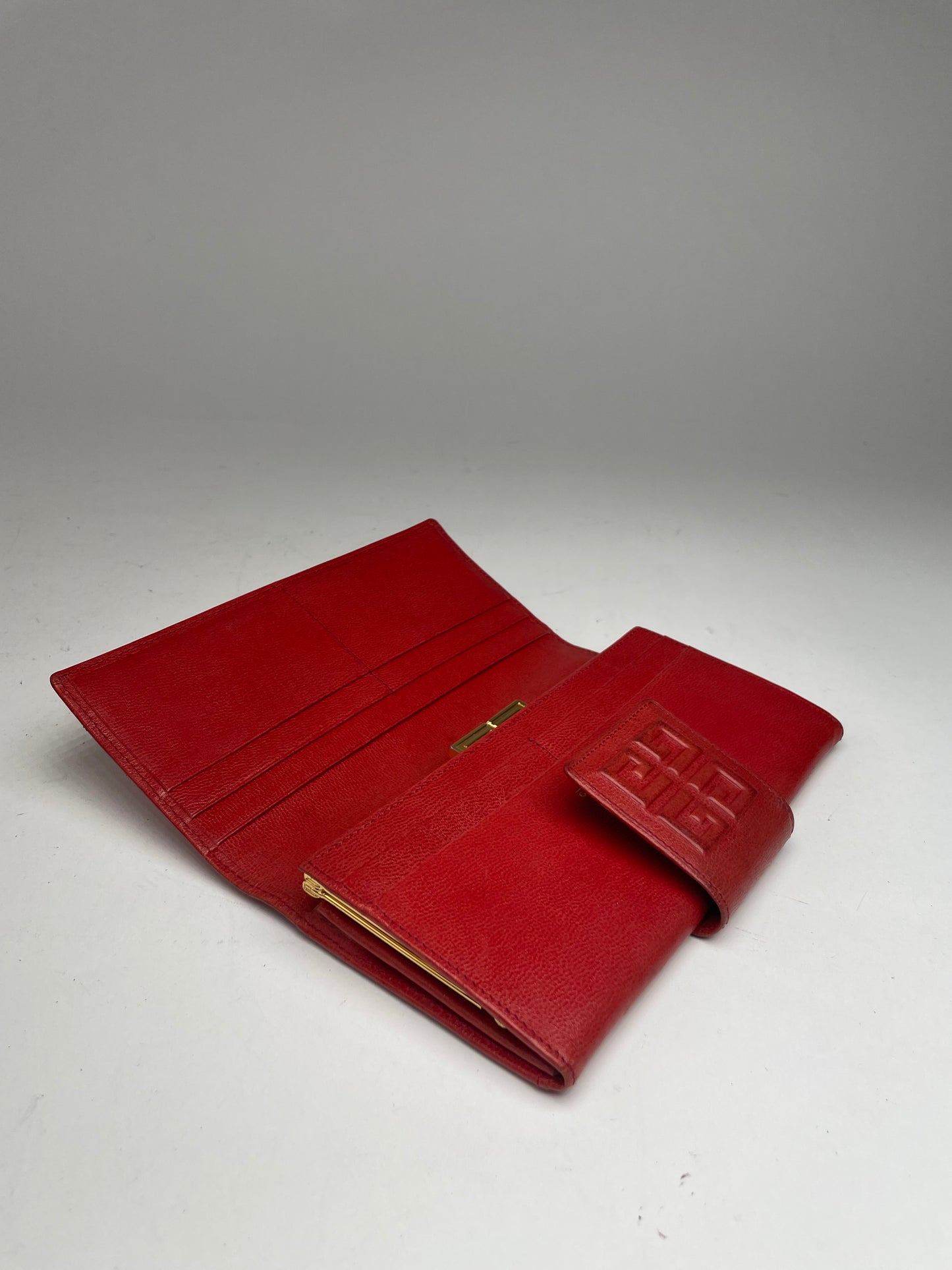 Vintage Givenchy GV3 Leather Wallet Red