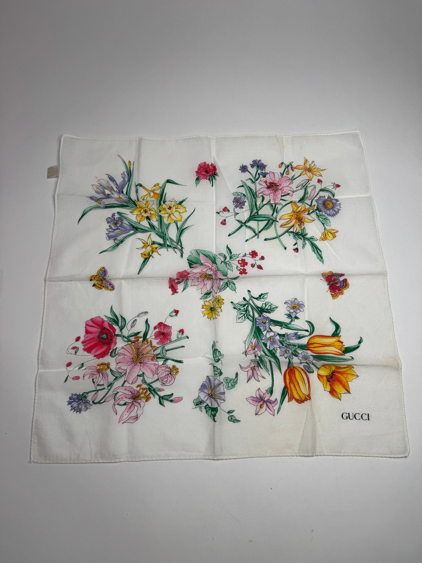 Vintage Gucci Floral Canvas Scarf
