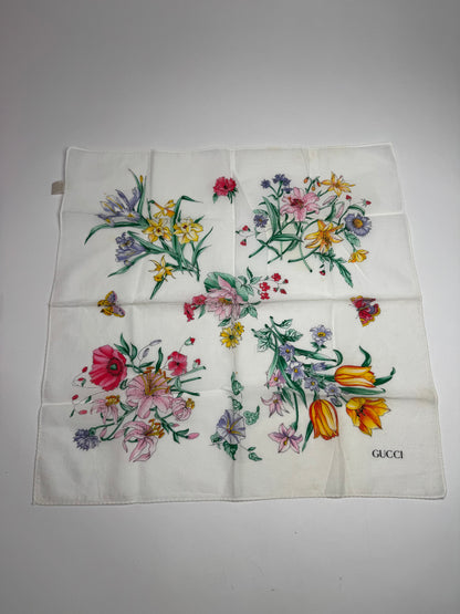 Vintage Gucci Floral Canvas Scarf