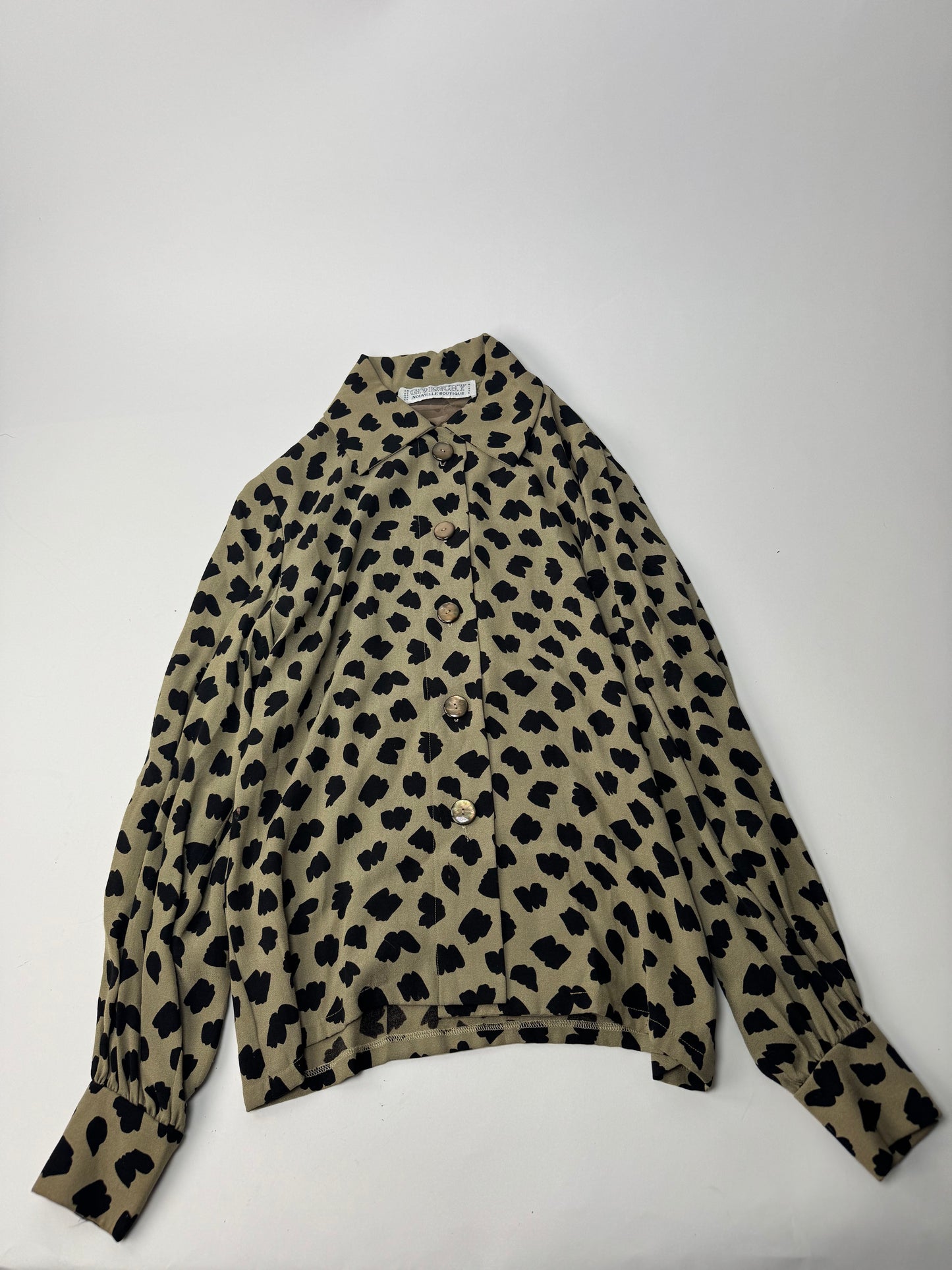 Vintage  Givenchy Leopard Silk Shirt Brown 38/M